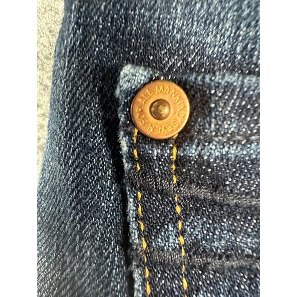 7 For All Mankind Dojo Womens Jeans Size 26x32 Low Rise Flare Stretch Boho - Picture 10 of 10